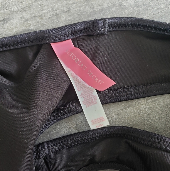 Black Laced Up VS High Neck Halter Bikini Top - Picture 3 of 3